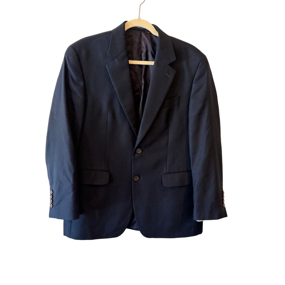 Ralph Lauren Dillard's Mens 38S Navy Blue Silk Wool Blend 2 Button Blazer Jacket